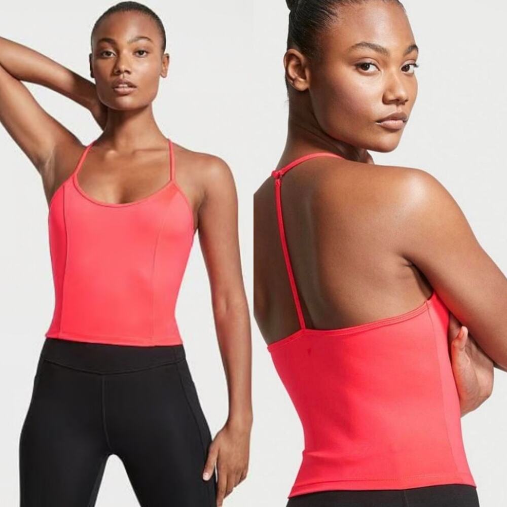 VICTORIA’S SECRET • On Point Neon Coral Blaze Essential Tank Top